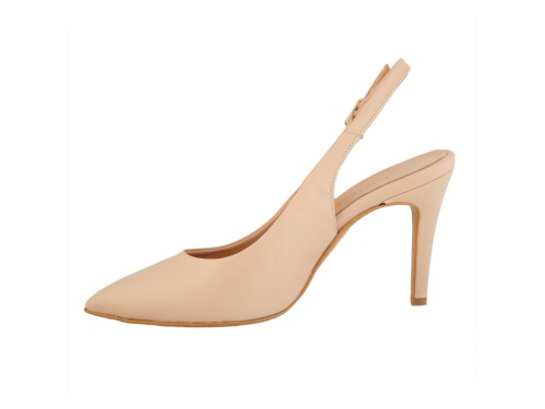 Dècolletè slingback in vera pelle di vitello