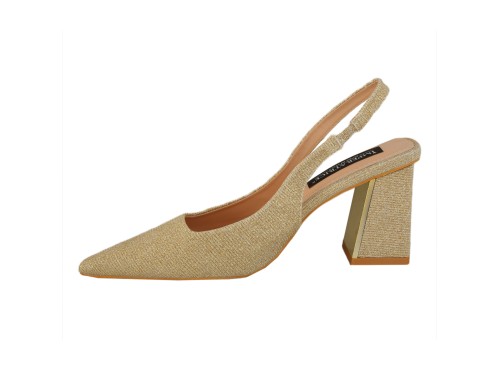Dècolletè slingback glitterati con tacco comodo