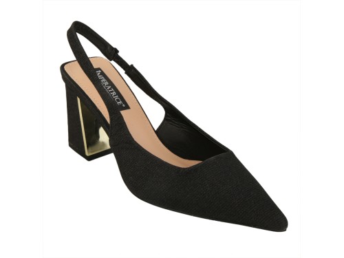 Dècolletè slingback glitterati con tacco comodo