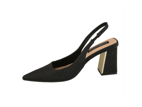 Dècolletè slingback glitterati con tacco comodo