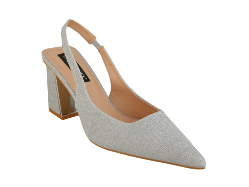 Dècolletè slingback glitterati con tacco comodo