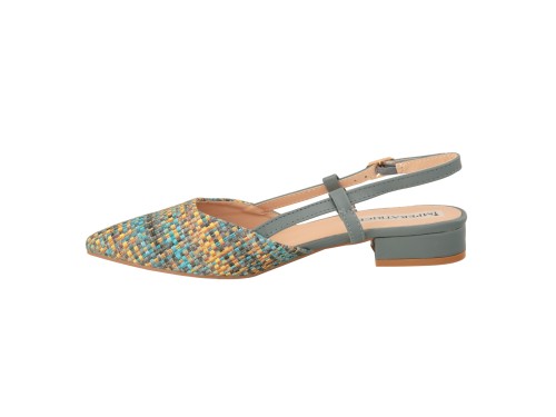 Ballerine slingback in tessuto multicolore