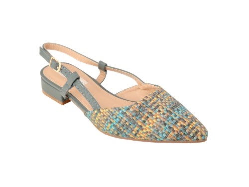 Ballerine slingback in tessuto multicolore