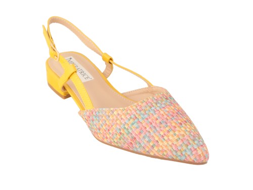 Ballerine slingback in tessuto multicolore