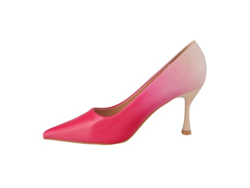 Dècolletè pumps in vernice con sfumatura colore