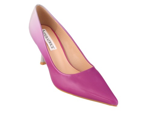 Dècolletè pumps in vernice con sfumatura colore