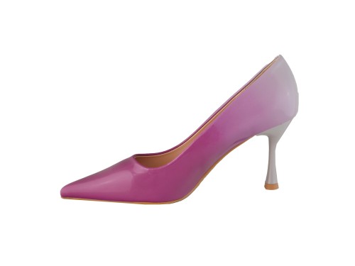 Dècolletè pumps in vernice con sfumatura colore