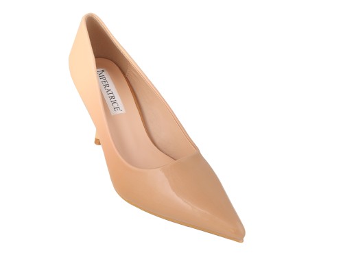 Dècolletè pumps in vernice con sfumatura colore