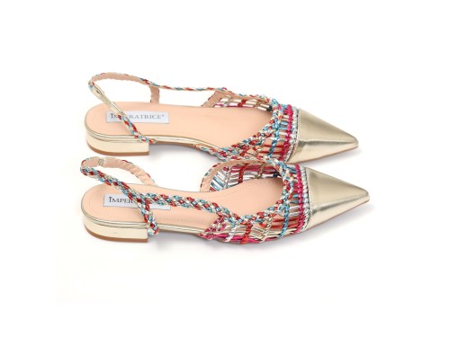 Ballerine in simil pelle con intreccio