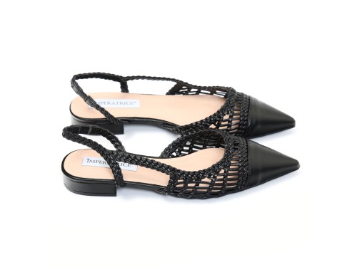 Ballerine in simil pelle con intreccio
