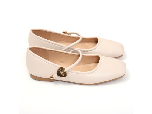 Ballerine in simil pelle con punta quadrata