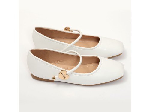 Ballerine in simil pelle con punta quadrata