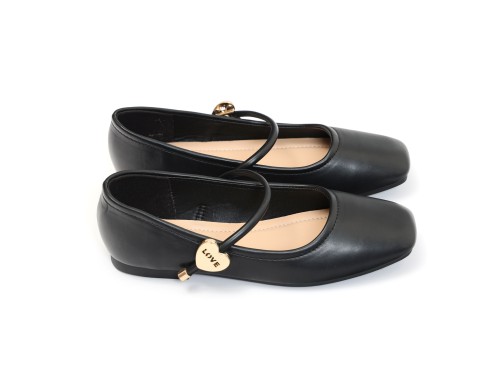 Ballerine in simil pelle con punta quadrata