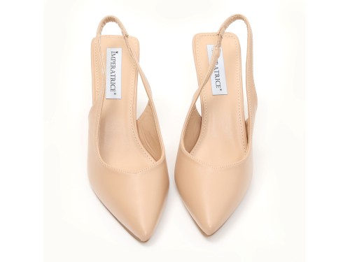 Dècolletè slingback in simil pelle