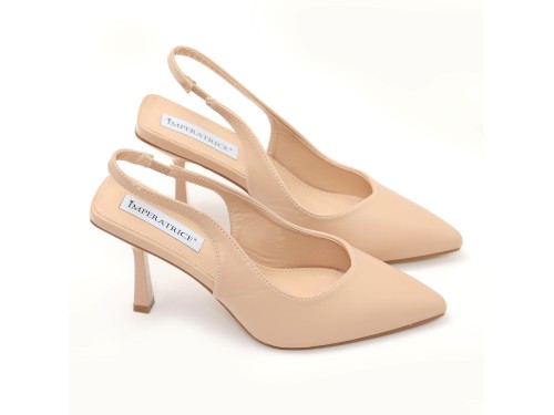 Dècolletè slingback in simil pelle