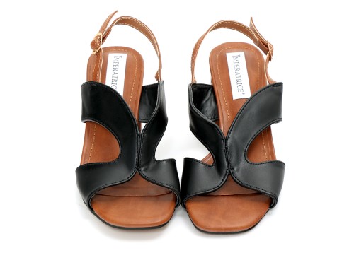 Sandali in simil pelle con tacco comodo