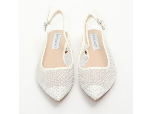Ballerine slingback con tomaia semitrasparente ricoperta di strass