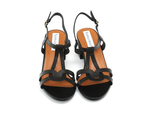 Sandali in simil pelle con tacco comodo