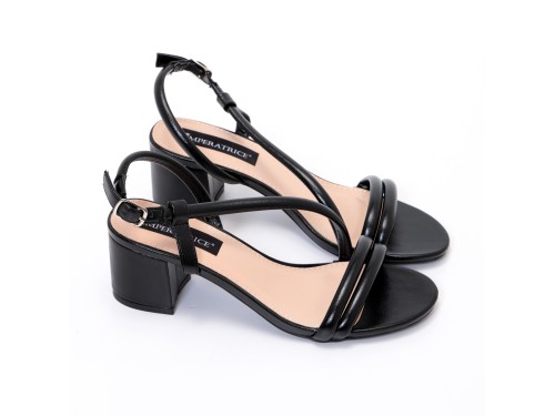 Sandali in simil pelle con tacco comodo