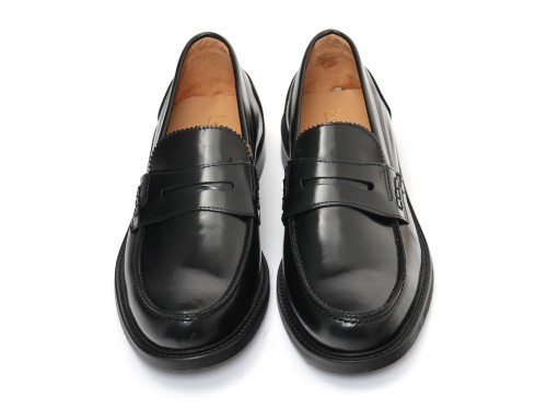 Mocassino modello saxone in pelle abrasivato fondo cuoio