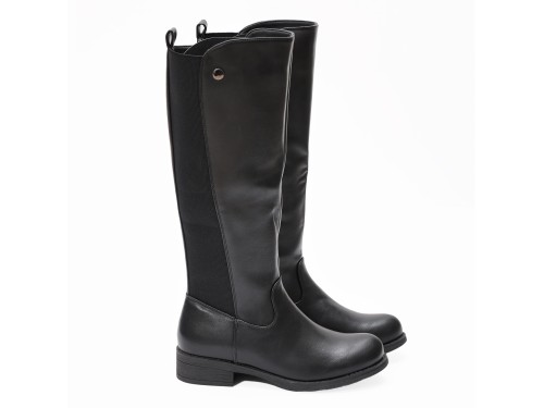 Stivale in simil pelle con elastico laterale