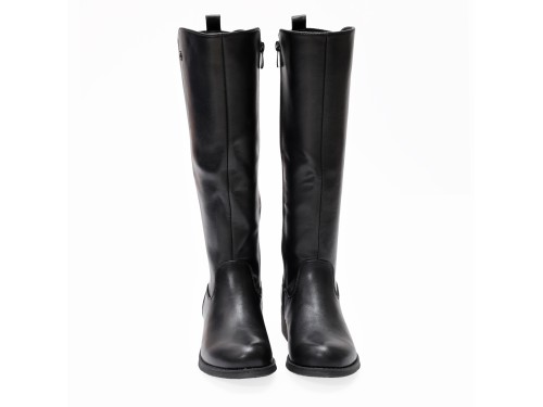 Stivale in simil pelle con elastico laterale
