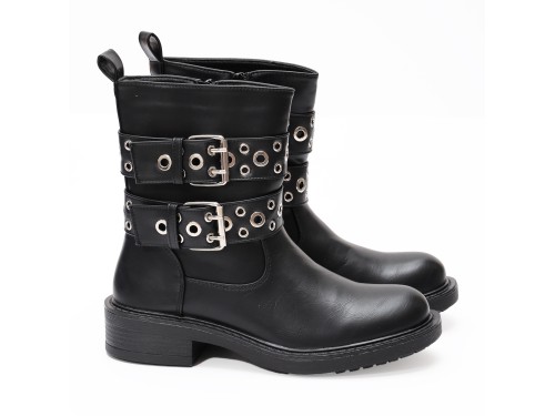 Stivaletto in simil pelle con cinturini