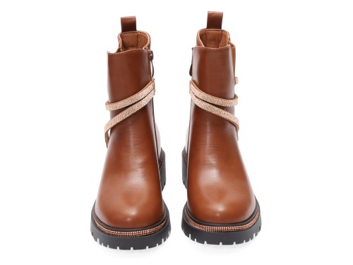 Stivaletti in simil pelle con applicazioni argentate