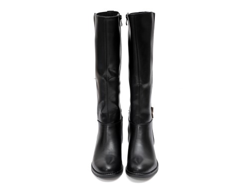 Stivale in simil pelle con fascia elastica e cinturino dorato