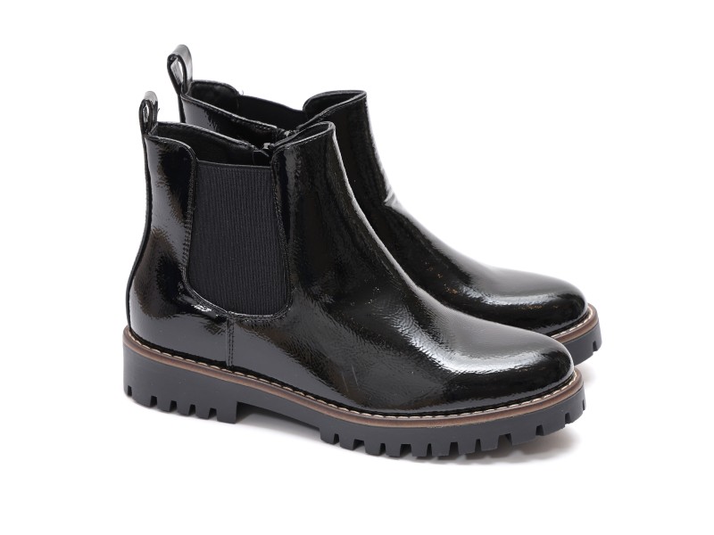 Stivaletto in simil pelle con elastico laterale