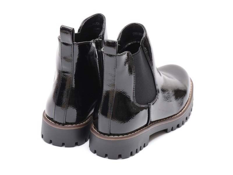 Stivaletto in simil pelle con elastico laterale