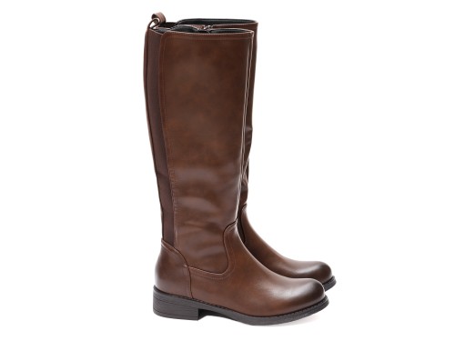 Stivale in simil pelle con elastico laterale