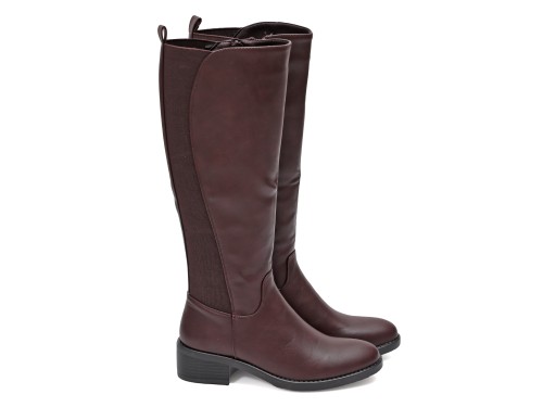 Stivale in simil pelle con elastico