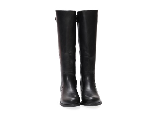 Stivale in simil pelle con elastico laterale e fibbia dorata