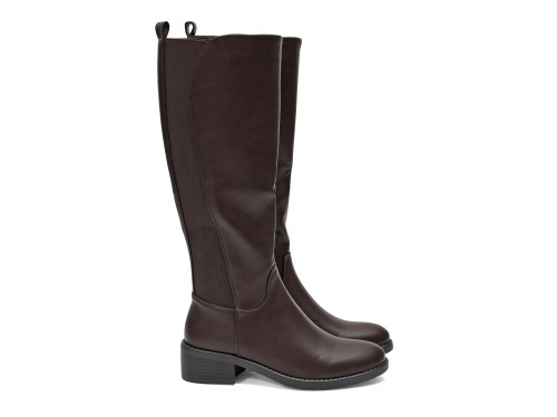 Stivale in simil pelle con elastico