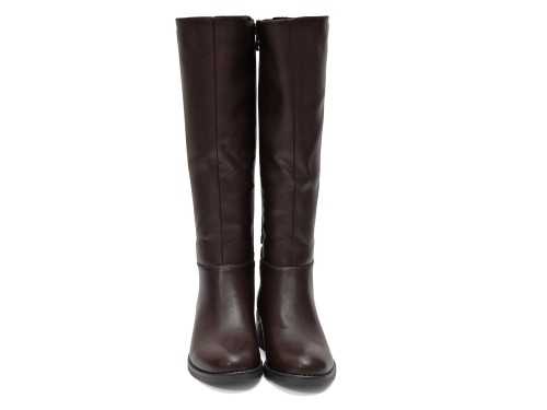 Stivale in simil pelle con fascia elastica e cinturino dorato