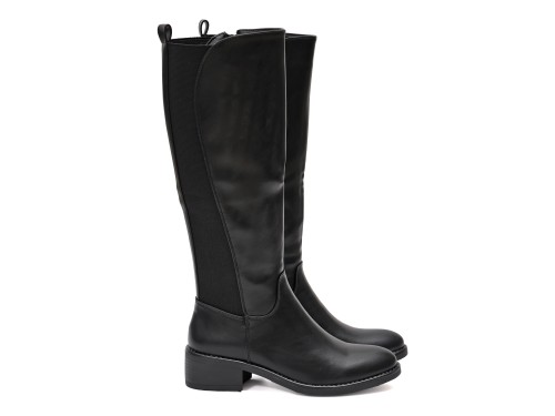 Stivale in simil pelle con elastico