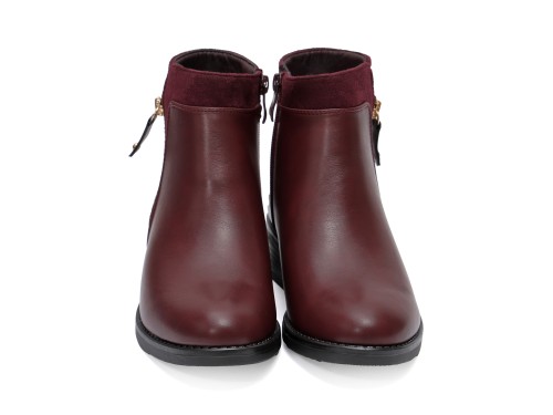 Stivaletti in simil pelle con lampo dorata