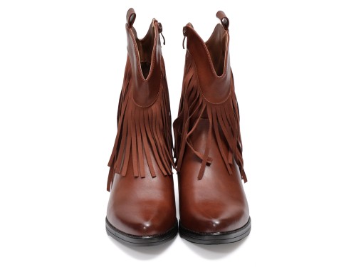 Stivaletto in simil pelle con frangia