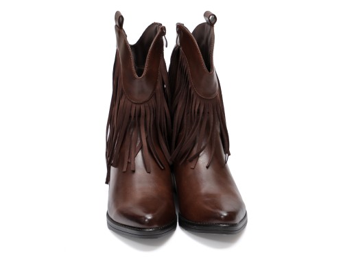 Stivaletto in simil pelle con frangia