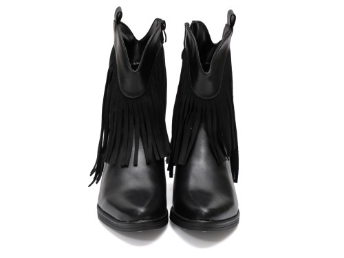 Stivaletto in simil pelle con frangia