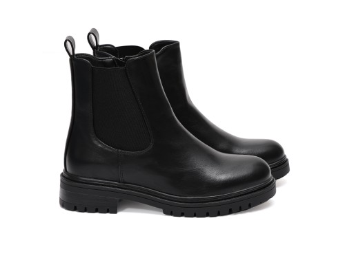 Stivaletto in simil pelle con fascia elastica