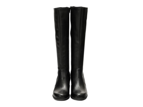 Stivale in vera pelle con tacco e fascia elastica