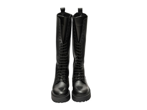 Stivale in vera pelle con stringhe
