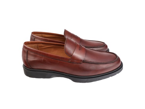 Mocassino in pelle con fondo light