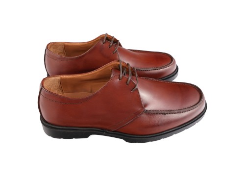 Derby stringate in vera pelle con fondo light