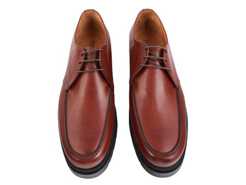 Derby stringate in vera pelle con fondo light