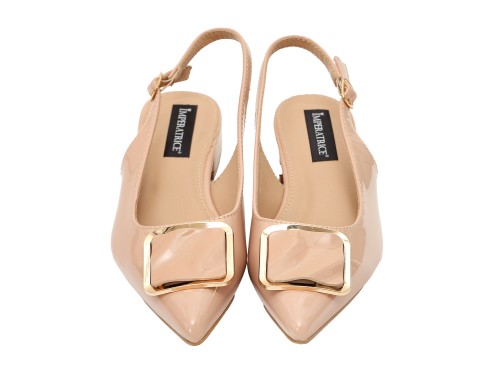 Ballerine in simil pelle verniciata con applicazione