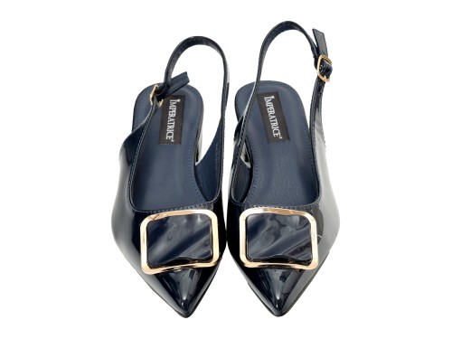 Ballerine in simil pelle verniciata con applicazione