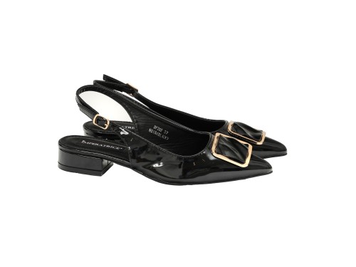 Ballerine in simil pelle verniciata con applicazione